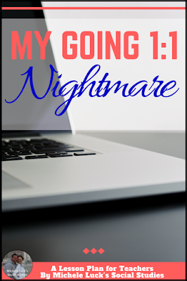  When going 1:1 in the secondary classroom, I was completely caught off guard and unprepared for what would happen with my middle and high school students. The laptops changed everything in my classroom. Click to read how I had to adapt...