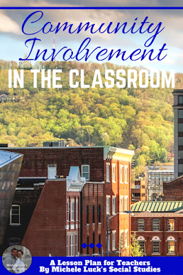 Tips and ideas for community involvement in the middle and high school classroom. Great lesson activity suggestions for student engagement, attention, and interest. #teaching #lessons #activities #community #iteach678 #iteachhs