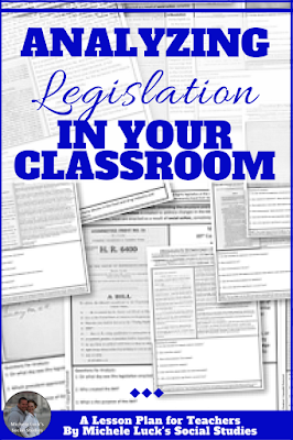 How do you teach legislation in your middle or high school Government or United States History classes? Consider these ideas for teaching bills, acts, and laws by analyzing primary sources to address your curriculum. Fun and engaging activities! #lessons #teaching #government