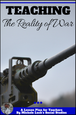 #Teaching high school students about the reality of war is important, especially for those considering service after high school. These ideas are a great way to bring that reality into your classroom. #socialstudies #history #highschool