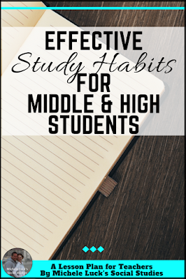 Tips for teaching effective learning and study habits for the middle or high school classroom.