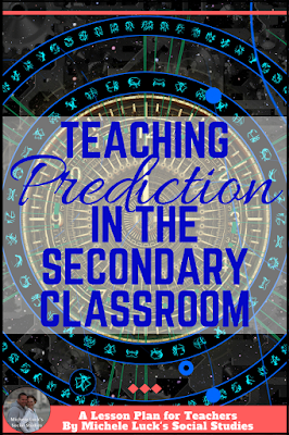 Lesson ideas and tips for teaching students to look toward the future and in making predictions in the secondary Social Studies classroom. #teacher #socialstudies