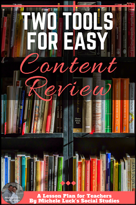 Effective end of the year or anytime content review ideas for the secondary social studies classroom. Teaching with these tools will make retention much easier for middle or high school students. Click to see the easy tools! #teaching