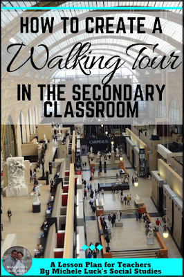 A how-to for creating a Walking Tour or Gallery Walk for the middle or high school Social Studies classroom. Great ideas for collaborative activities, addressing questions, and teaching vocabulary.