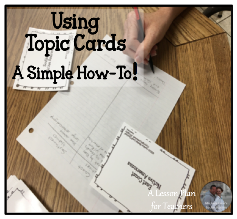 This is a simple how-to post for using topic cards in secondary classrooms.