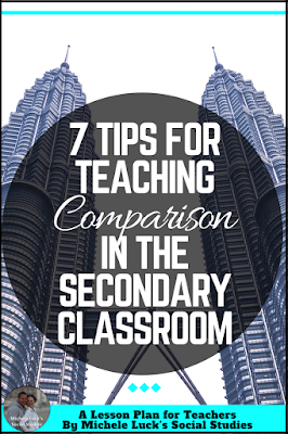 Find 7 ideas or tips on how to teach comparison in the secondary classroom that go beyond the Venn diagram and stress student-centered learning activities. Remembering the last tip is so important!