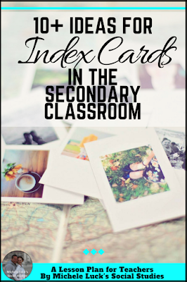  Check out these teaching, study, and organization ideas for using index cards in the middle and high school classroom. Here are just a few simple strategies that could have huge impacts on student learning. The number 10 is a huge time saver!