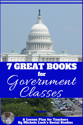 Reading novels or informational text in the Government classroom can be a great way to get your students engaged in your lesson. These seven books are a great start toward creating a more engaging and interactive classroom. I just love the first on on the list!