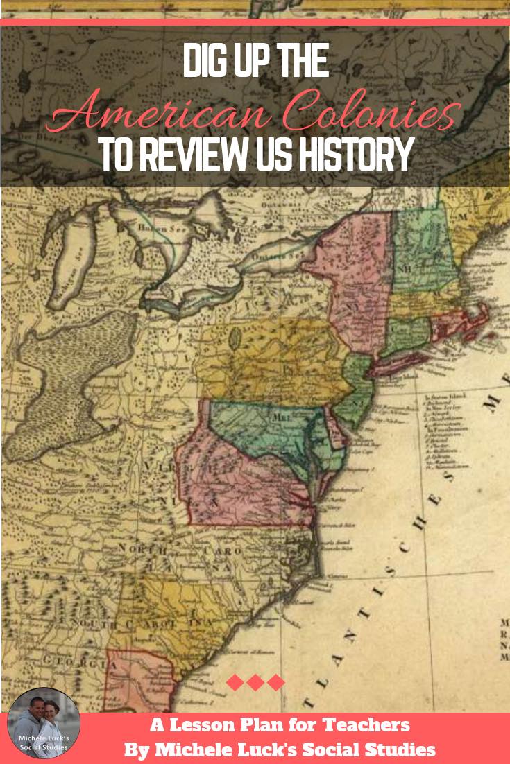  Though your middle school and high school US History students may have a vague understanding of who founded America, they've likely let go of the intimate knowledge of when, how, and why. Reintroducing the American Colonies will help to reinforce skills and review knowledge they learned earlier in the year. By using a hands-on approach, including response group activities, centers, and even an archaeological dig, students review information about basic US History in a fun context. #ushistory #middleschool #highschool #tpt #americanhistory #americansettlement #archaeologicaldig #historyfun