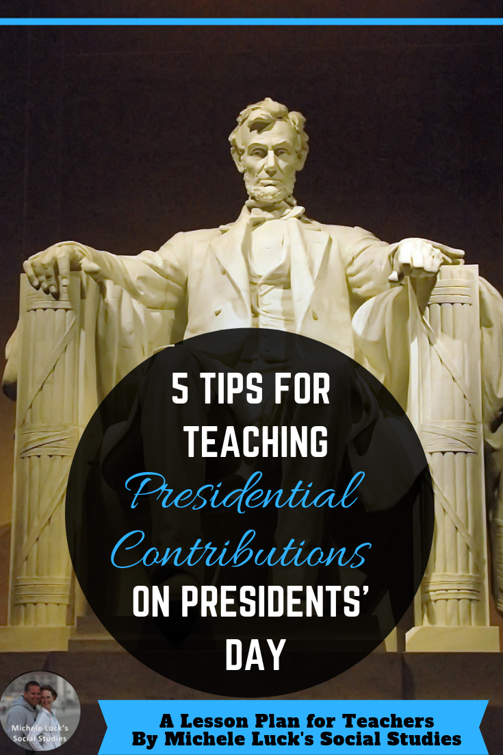 Though a small percentage of your students may learn well from rote memorization, many need a more engaging lesson to help them retain facts, specific information, and comparisons among our American Presidents. Teaching Presidential Contributions to your middle school and high school students can move beyond boring memorization with the right teaching strategies and a sure-fire lesson plan! Perfect for a lesson before or after Presidents' Day, or really any time of year, learning about the contributions of our Presidents can be engaging, fun, and even memorable. #teaching #lessonplans #UShistory #Presidentsday #USPresidents #Presidentialcontributions