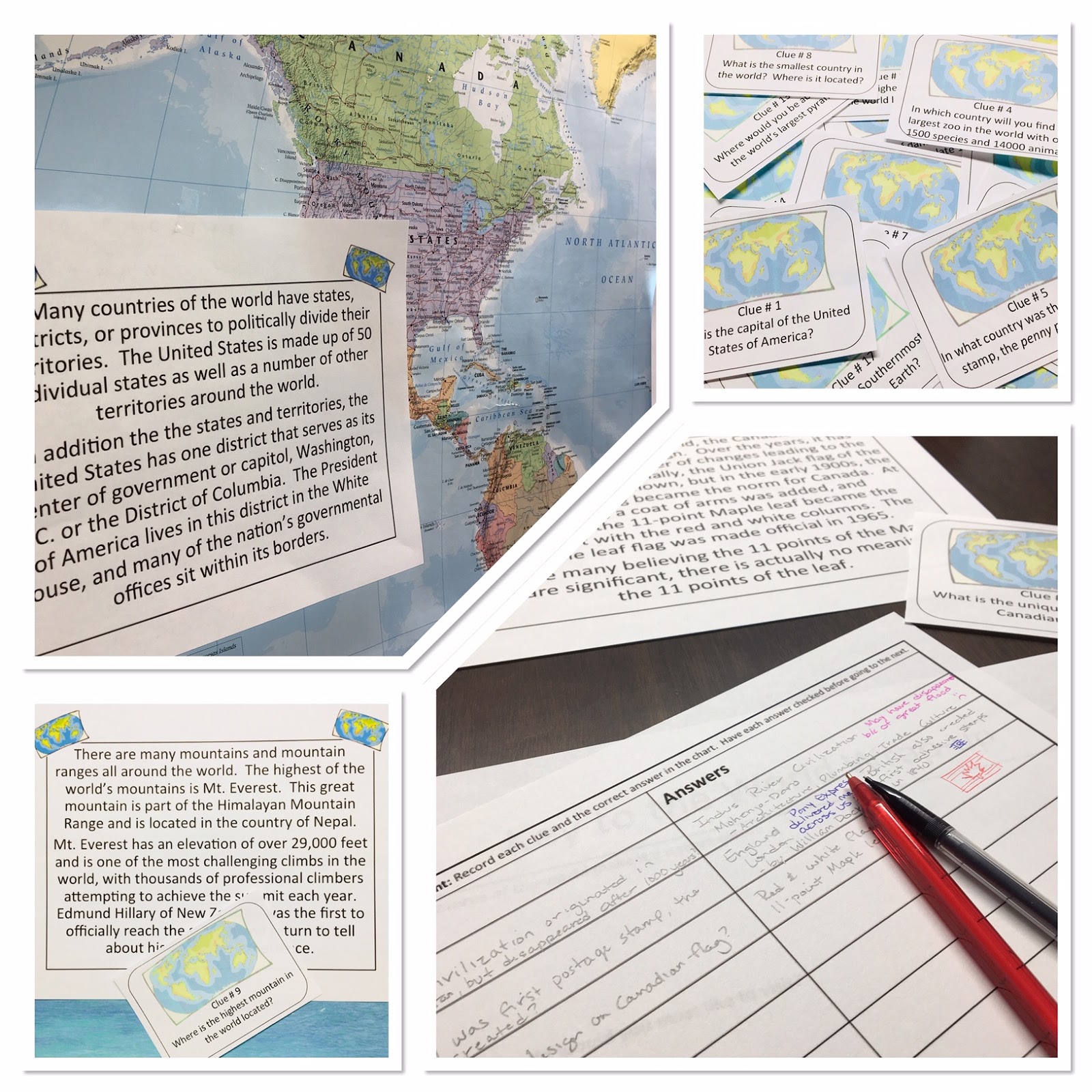 Overwhelmed by all this talk of differential learning? Too many learning styles and modifications to keep them all straight? Use ready-to-implement scavenger hunts to teach your next Social Studies lesson and address al learning styles at once! #learningstyles #scavengeforknowledge #socialstudiesscavengers