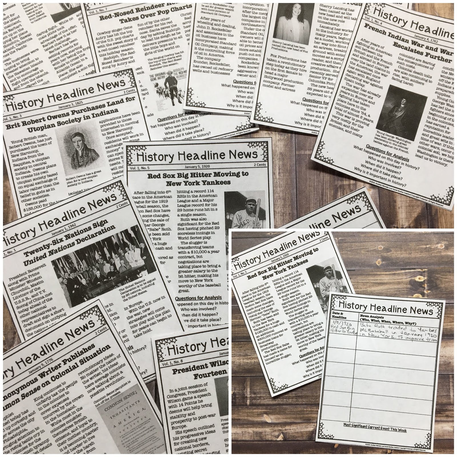 Though the art of the early-morning delivery of a meticulously-folded, black and white newsprint may be dead, people still rely on the news media for reporting of current events, upcoming activities, and important information and announcements. Whether utilizing digital news through social media, email, or other avenues, individuals need and want to know what’s happening around them. Use the History Headline News Daily Informational Readings to spark that same interest in your students. #newspaper #newsmedia #digitalnews #newsforlearning