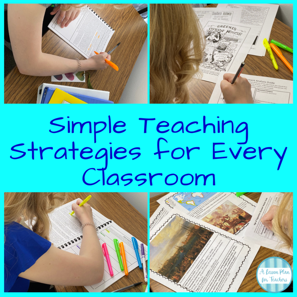 These five simple strategies will engage your students. Test them out in your next lesson! I promise your students will notice! #teachingstyles #chunkedreading #annotation #socialstudiesskills #imageanalysis