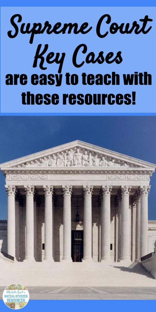 Teach the Supreme Court Cases with ease when you use ready made resources and easy to implement strategies!