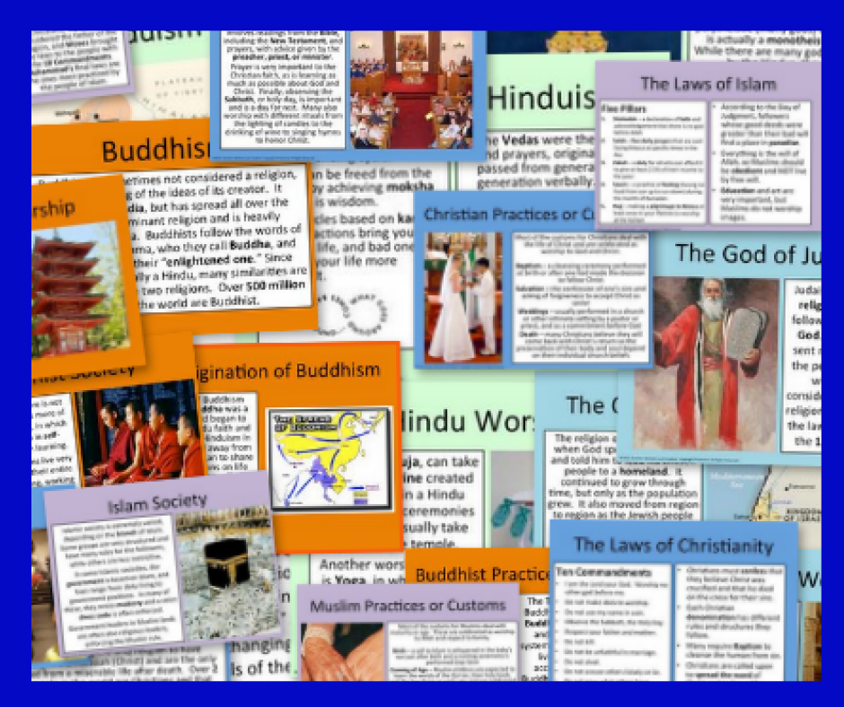 Teaching the qualitative and quantitative data on the World Religions with a comparison activity can help address the standards and set a good foundation for your History classes. 